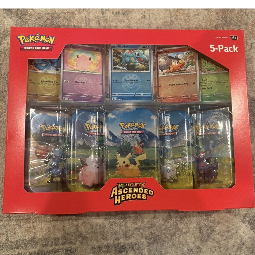 Ascended Heroes 5 Tin *Sealed* Box - Pokemon TCG